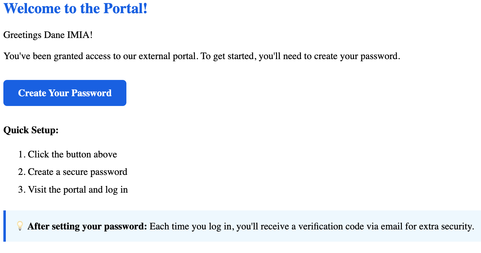 Invite email from the OAE RFQ portal